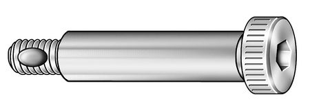 Zoro Select Self-Locking Shoulder Screws, M8-1.25 Thr Sz, 13 mm Thr Lg, 25 mm Shoulder Lg, Alloy Steel, 5 PK SBS008025L-005P1