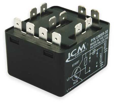 Icm Universal Motor Starting Relay, Electro Mechanical, 50 Contact Rating (Amps), 110 To 270 Volts UMSR-50B