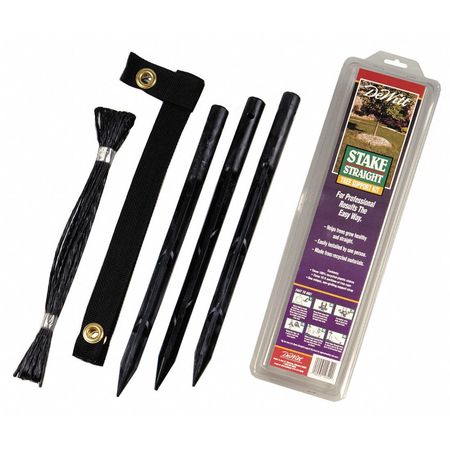 Zoro Select Tree Stake Kit, Polypropylene, Black RS15