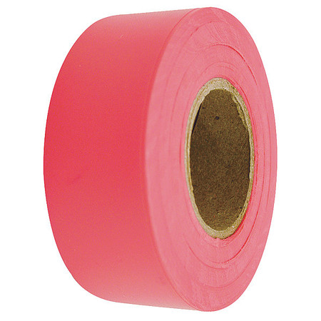 Zoro Select Flagging Tape, Fluorescent Red, 150 ft 1EC20A