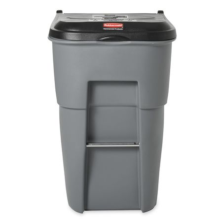 Rubbermaid Commercial 95 gal Rectangular Trash Can, Gray, 28 3/4 in Dia, Lift Up, HDPE/MDPE FG9W2200GRAY