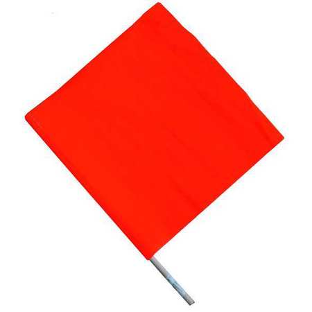 ZORO SELECT Handheld Warning Flag, Orange, 18x18In 1EKR7