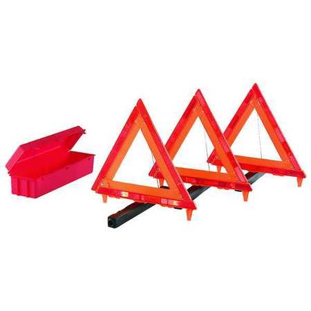 CORTINA SAFETY PRODUCTS Emergency Warning Triangle Kit, 3-Piece, Storage Box 95-03-009