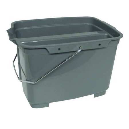 TOUGH GUY 4-3/4 gal. Rectangular Bucket, 11" H, Gray, Plastic 1ELK4