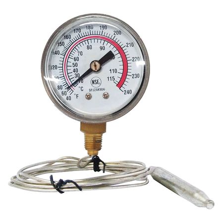 Zoro Select Analog Panel Mt Thermometer, 40 to 240F 1EPE8