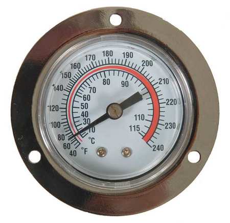 Zoro Select Analog Panel Mt Thermometer, 40 to 240F, Accuracy: +/-2% 1EPF2