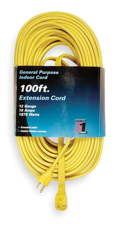 POWER FIRST 100 ft. 12/3 Extension Cord SPT-3 1FD63