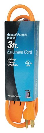 POWER FIRST 3 ft. 14/3 3-Outlet Extension Cord SPT-3 1FD74