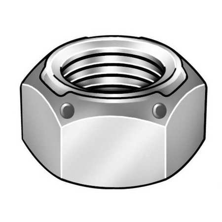 ZORO SELECT Top Lock Distorted Thread Lock Nut, 1/4"-28, Steel, Grade C, Yellow Zinc, 7/32 in Ht, 100 PK SLFI80251-100P