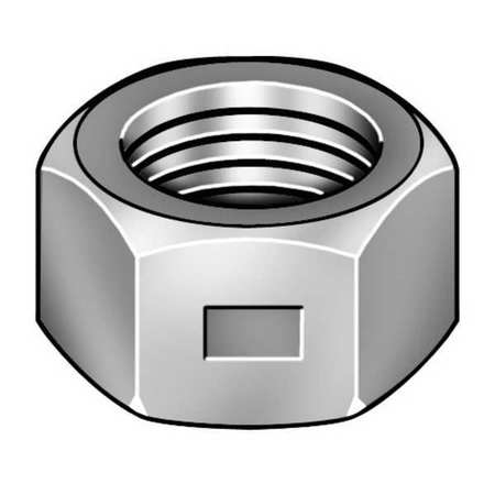Zoro Select Center-Lock Distorted Thread Reversible Lock Nut, 3/8"-24, Steel, Grade A, Zinc Plated, 21/64 in Ht CLNFI20370-100P