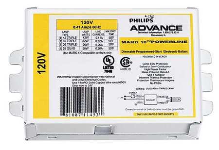 ADVANCE CFL Ballast, Electronic Dimming, 120V REZ-2Q26-M2-LD-K
