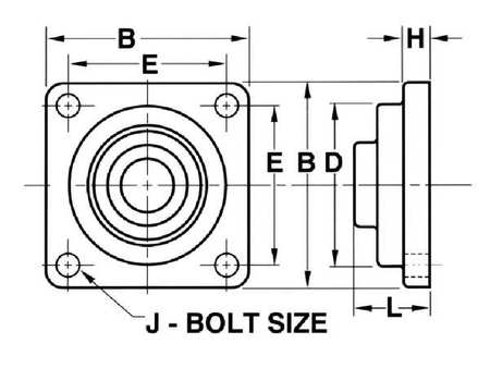 Dayton 1F548 Flange Mount Bearing (4 Bolt) 1F548