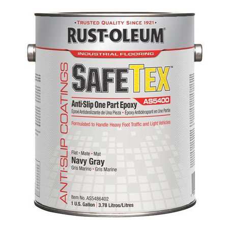Rust-Oleum 1 gal Anti-Slip Floor Coating, Flat Finish, Navy Gray, Solvent Base AS5486402