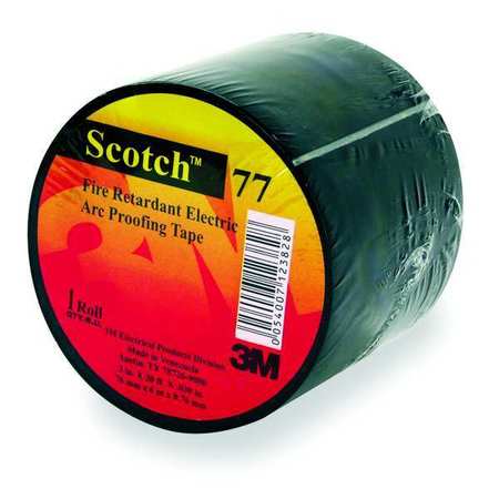 3M Electrical Tape, 30 mil, 1-1/2" x 20 ft., Black 77BLACK-1-1/2X20FT