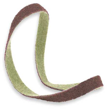 ARC ABRASIVES Sanding Belt, 1/2 in W, 24 in L, Non-Woven, Aluminum Oxide, Medium, Z-Web, Maroon 630050242