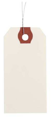 ZORO SELECT 1-3/8" x 2-3/4" White Paper Wire Tag, Includes 12" Wire, Pk1000 4WKY2