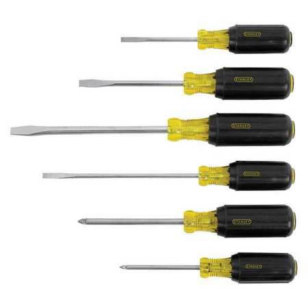 STANLEY Magnetized Tip Screwdriver Set, Slotted/Phillips Tip, Ergonomic Cushion Grip, 6-Piece 66-565