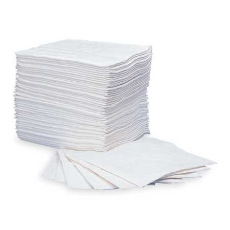 Oil-Dri Absorbent Pad, 25 gal, 15 in x 19 in, Oil-Only, White, Polypropylene, 200 PK L90851