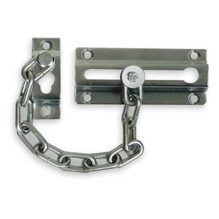 ZORO SELECT Chain Door Guard, Slide Bar, Satin Chrome 1HEX7