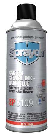 Sprayon Stencil Ink, 16 oz, Net 12 Oz, Dark Blue S03109000