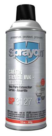 SPRAYON Stencil Ink, 16 Oz, Yellow, Waterproof SC3127000