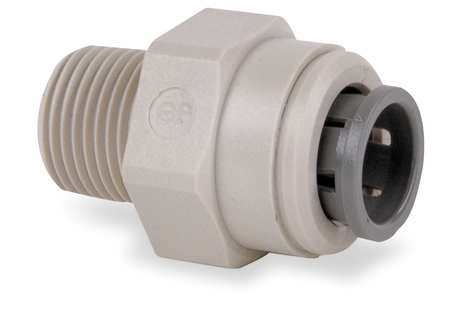 John Guest Push-to-Connect, Threaded Male Adapter, 1/4 in Tube Size, Acetal, Gray, 10 PK PI-010822-S