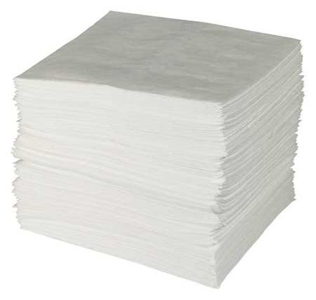 BRADY Absorbent Pad, 33 gal, 15 in x 19 in, Oil-Based Liquids, White, Polypropylene ENV100
