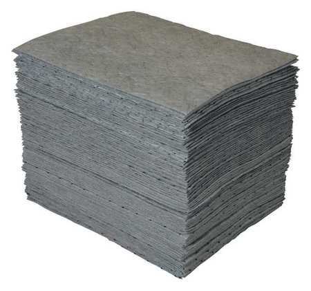 Brady Absorbent Pad, 30 gal, 15 in x 19 in, Universal, Gray, Polypropylene GP100