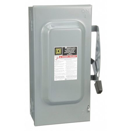 SQUARE D Fusible Single Throw Safety Switch, General Duty, 240V AC, 3PST, 100 A, NEMA 1 D323N