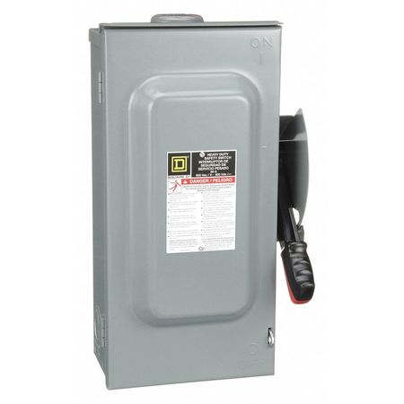 Square D Fusible Safety Switch, Heavy Duty, 600V AC, 3PST, 60 A, NEMA 3R H362RB
