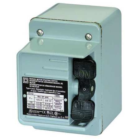 SQUARE D Manual Motor Starter, 37 to 50A, 600V 2510FW2