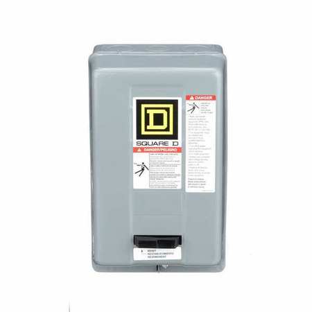 Square D Nonreversing Magnetic Motor Starter, 1 NEMA Rating, 480V AC, 3 Poles, No Auxiliary Contacts 8536SAG12V06