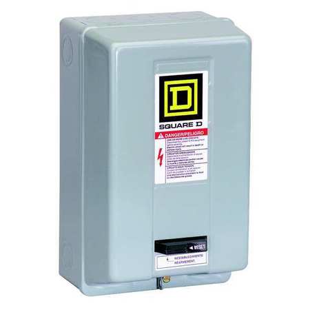 SQUARE D Nonreversing Magnetic Motor Starter, 1 NEMA Rating, 24V AC, 3 Poles, No Auxiliary Contacts 8536SCG3V01S
