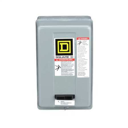 SQUARE D Nonreversing Magnetic Motor Starter, 1 NEMA Rating, 24V AC, 3 Poles, No Auxiliary Contacts 8536SBG2V01S