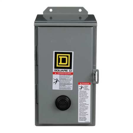 SQUARE D Nonreversing Magnetic Motor Starter, 12, 3R NEMA Rating, 120V AC, 3 Poles, No Auxiliary Contacts 8536SCA3V02S