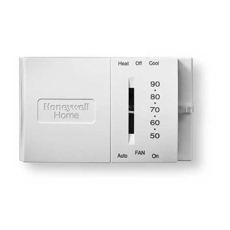 HONEYWELL HOME Thermostat, 1 H 1 C, Wall or Outlet Box Mount, Hardwired, 20/30VAC T8034N1007