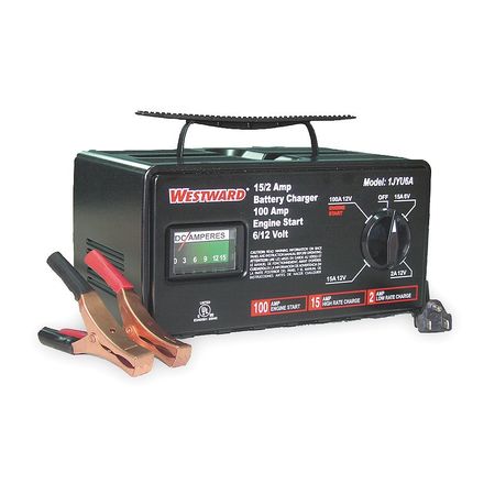 Westward Battery Charger, Automatic Boosting, Charging For Battery Voltage: 6, 12 1JYU6