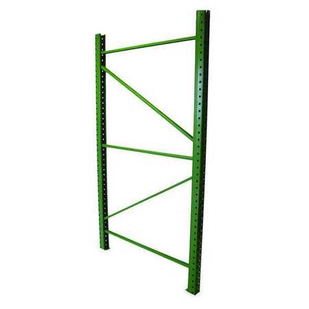Husky Rack & Wire Upright Frame, Teardrop, Roll Formed Style, 120 in H, 3 in W, 48 in D, Green IU18480120