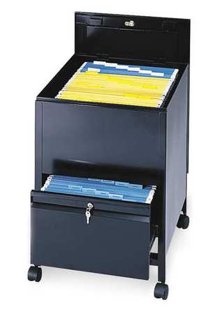 Safco Mobile File Holder, Locking with Draw, Blk 5364BL