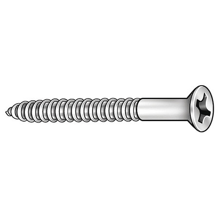 Zoro Select Wood Screw, #14, 2-1/2 in, Plain Brass Flat Head Phillips Drive, 100 PK U49876.024.0250