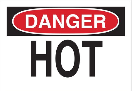BRADY Danger Sign, 7 in H, 10 in W, Polyester, Rectangle, English, 88107 88107