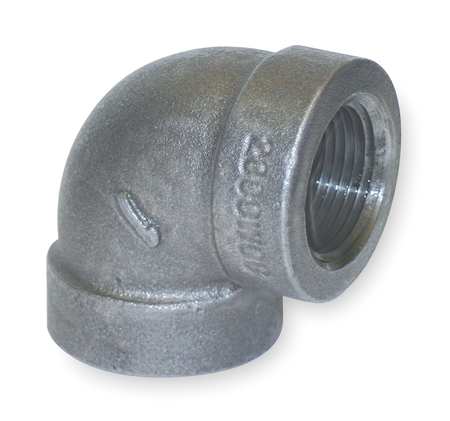 Zoro Select 1-1/4" FNPT Galvanized 90 Degree Elbow 1LBH1