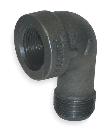 ZORO SELECT 1-1/4" Female NPT x Male NPT Malleable Iron 90 Degree Street Elbow Class 300 1LBW8