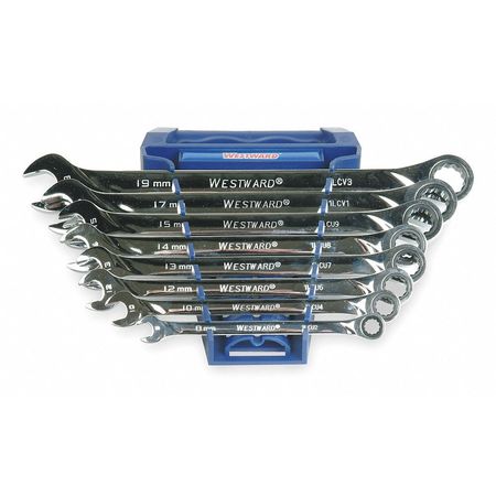 WESTWARD Ratcheting Wrench Set, Pieces 8 1LCD3