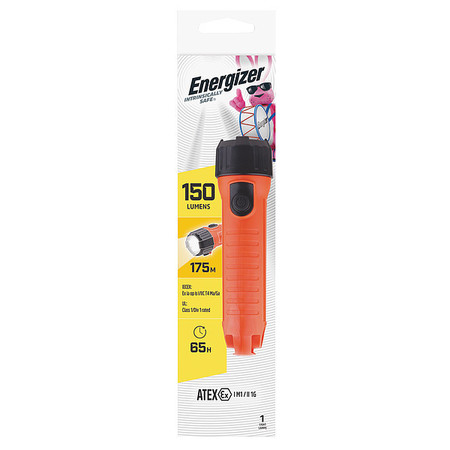 ENERGIZER Orange No Led Industrial Handheld Flashlight, D, 60 lm ENISHH25E