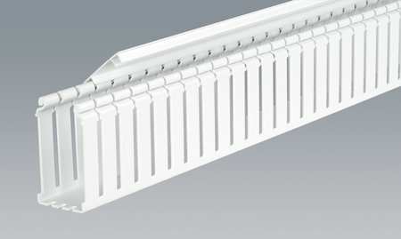 Panduit Wire Duct, Wide Slot, White, L 6 Ft H3X3WH6