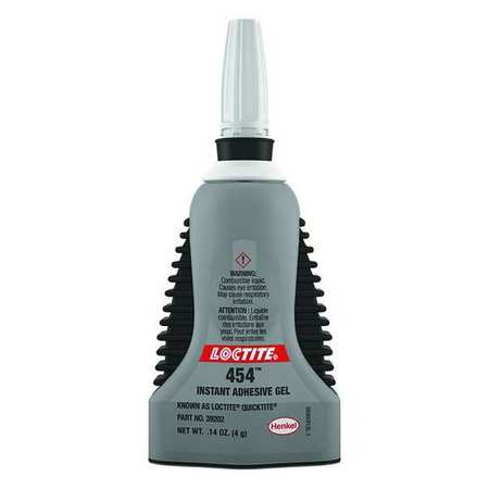 Loctite Instant Adhesive, 454 Series, Clear, 0.14 oz, Bottle 680522
