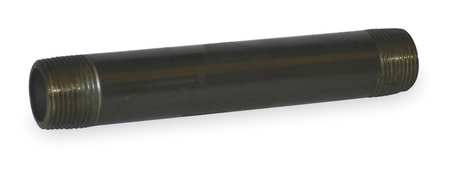 Zoro Select 3/4" MNPT x MNPT Black Steel Black Pipe Nipple Schedule 80 1LMG3