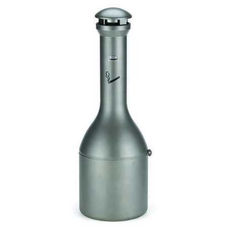RUBBERMAID COMMERCIAL Infinity Cigarette Receptacle, 4-3/32 gal., Pewter FG9W3300ATPWTR
