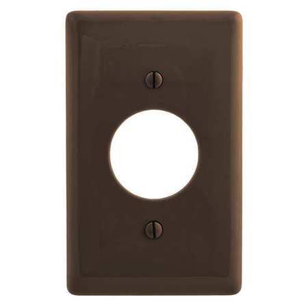 HUBBELL WIRING DEVICE-KELLEMS Single Receptacle Wall Plates, Number of Gangs: 1 Nylon, Smooth Finish, Brown NP7